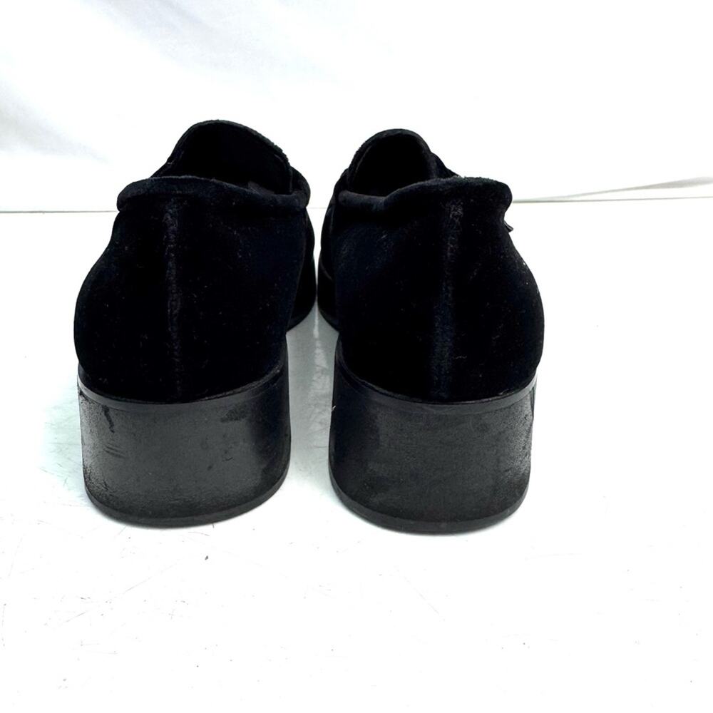 Vintage Y2K Black Velvet Platform Rhinestone Loafers Size 7.5 - Picture 4 of 7
